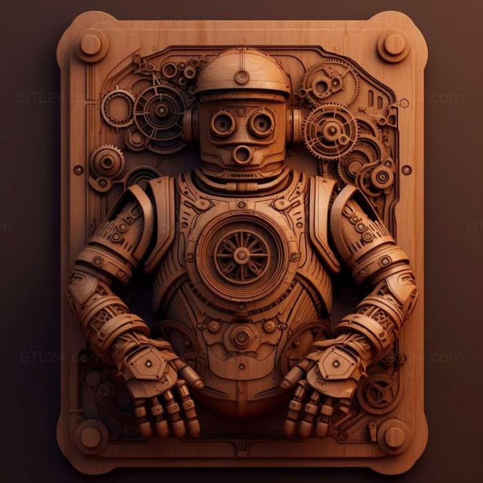 Characters (steampunk robot 4, HERO_2680) 3D models for cnc